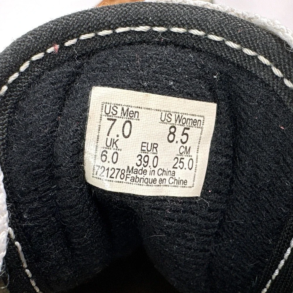 Vans Old Skool Low Top Skate Shoes M 7‎ W 8.5 Black White Canvas Suede - Picture 12 of 16